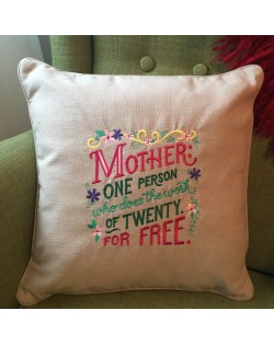Embroidered throw pillow
