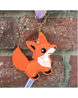 Fox stuffed keychain ornament