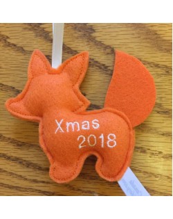 Fox stuffed keychain ornament