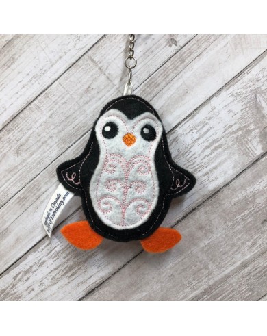 Penguin stuffed keychain