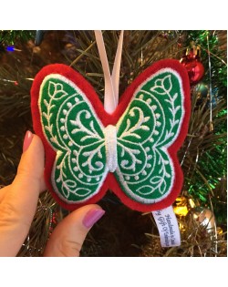 Christmas butterfly ornament