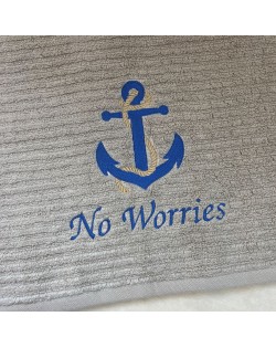 Anchor Monogram Embroidered on Towel