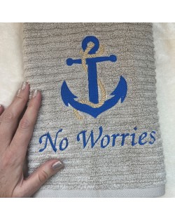 Anchor Monogram Embroidered on Towel
