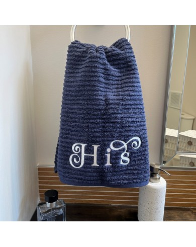 Script Font Embroidered Towel