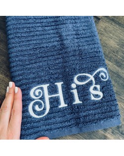 Script Font Embroidered Towel